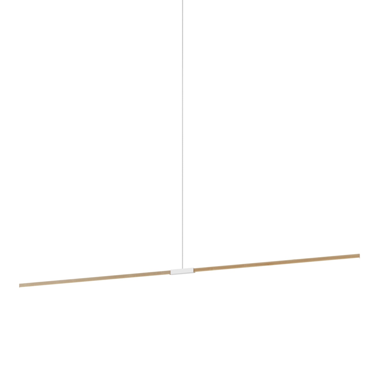 Stickbulb 10ft Linear LED Pendant Light in Maple/Polished Nickel.
