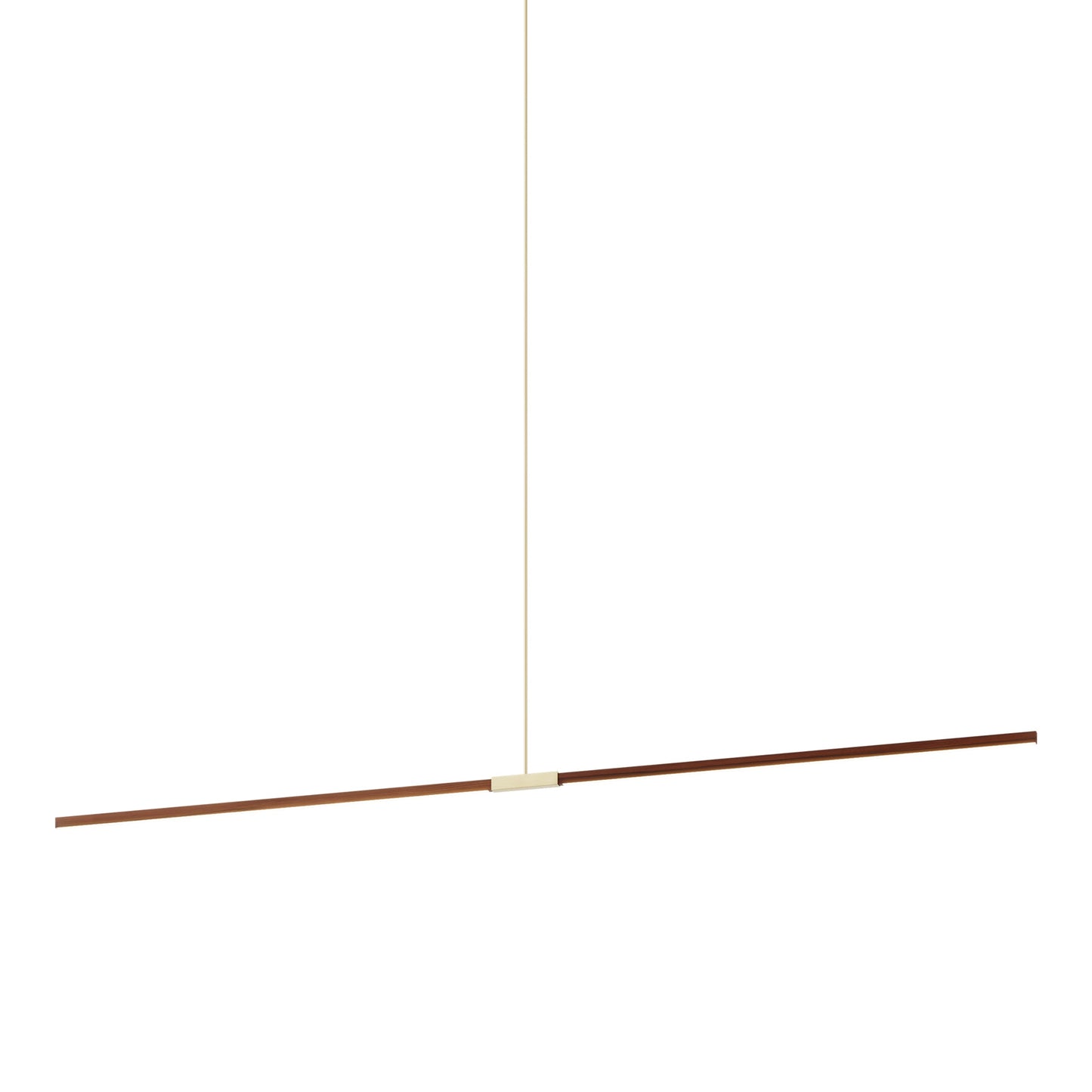Stickbulb 10ft Linear LED Pendant Light in Water Tower Redwood/Brushed Brass.