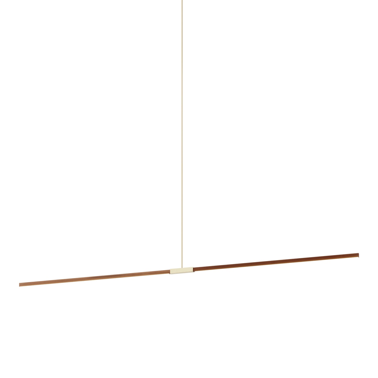 Stickbulb 10ft Linear LED Pendant Light in Water Tower Redwood/Polished Brass.