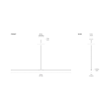 Stickbulb 10ft Linear LED Pendant Light - line drawing.