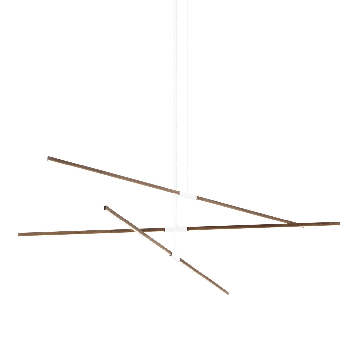 Stickbulb 10ft Multi Light Linear LED Pendant Light in American Walnut/White.