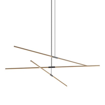 Stickbulb 10ft Multi Light Linear LED Pendant Light in Clear White Oak/Blackened.