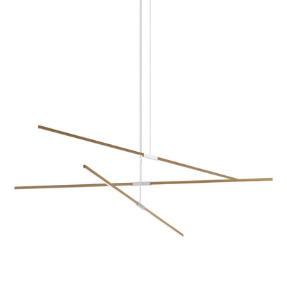 Stickbulb 10ft Multi Light Linear LED Pendant Light in Clear White Oak/Brushed Nickel.