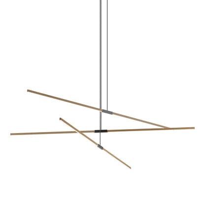 Stickbulb 10ft Multi Light Linear LED Pendant Light in Clear White Oak/Matte Black.