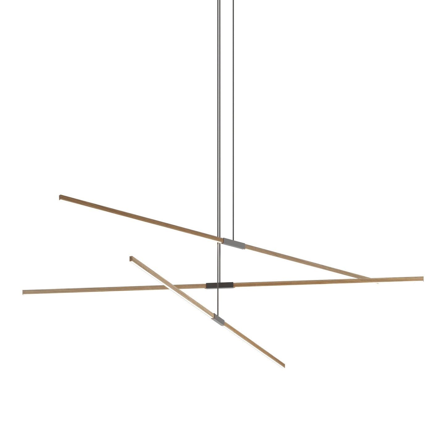 Stickbulb 10ft Multi Light Linear LED Pendant Light in Clear White Oak/Slate Grey.