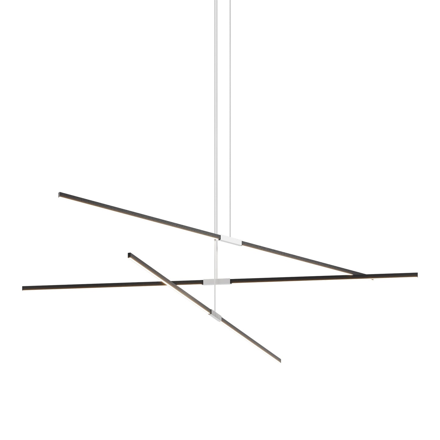 Stickbulb 10ft Multi Light Linear LED Pendant Light in Ebonized Oak/Brushed Nickel.