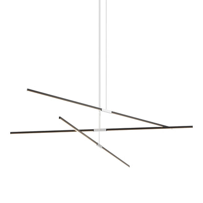 Stickbulb 10ft Multi Light Linear LED Pendant Light in Ebonized Oak/Brushed Nickel.