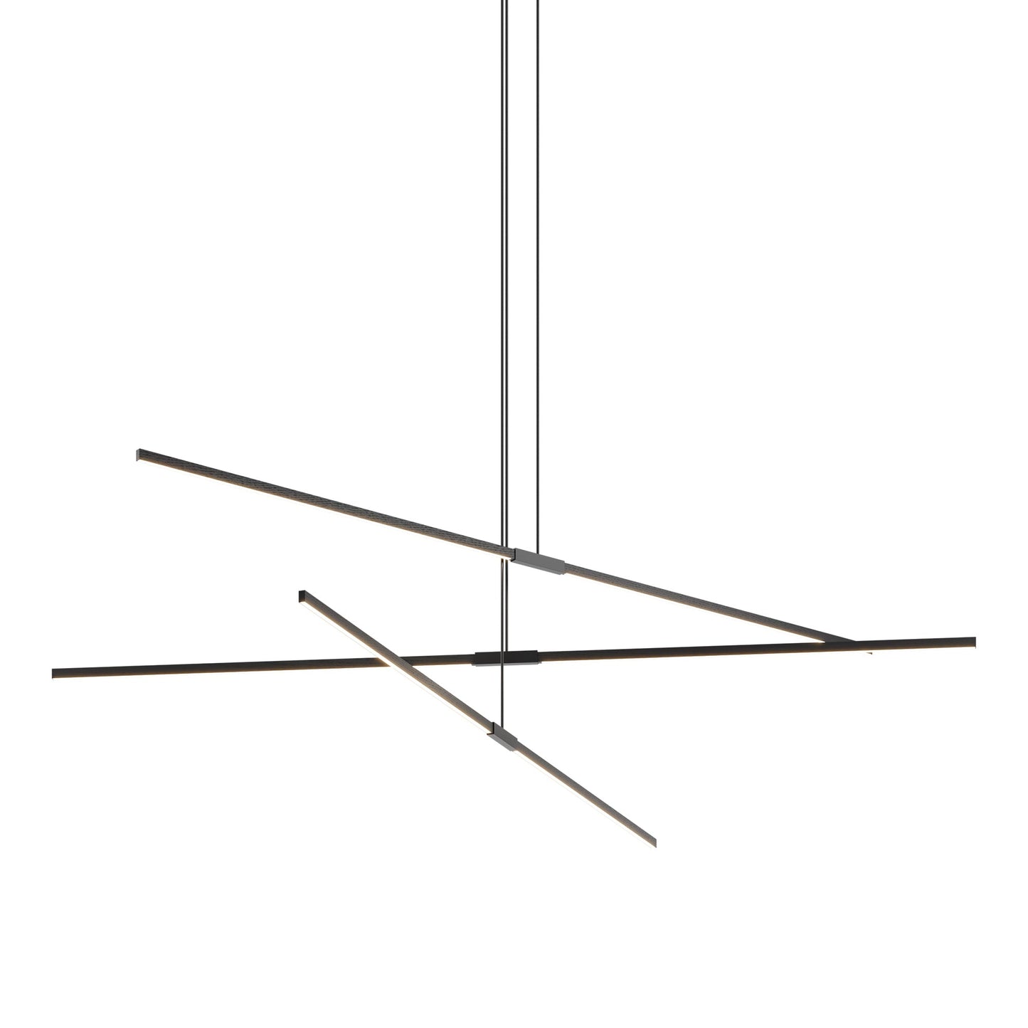 Stickbulb 10ft Multi Light Linear LED Pendant Light in Ebonized Oak/Matte Black.