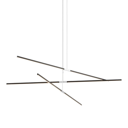 Stickbulb 10ft Multi Light Linear LED Pendant Light in Ebonized Oak/Polished Nickel.