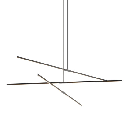 Stickbulb 10ft Multi Light Linear LED Pendant Light in Ebonized Oak/Slate Grey.