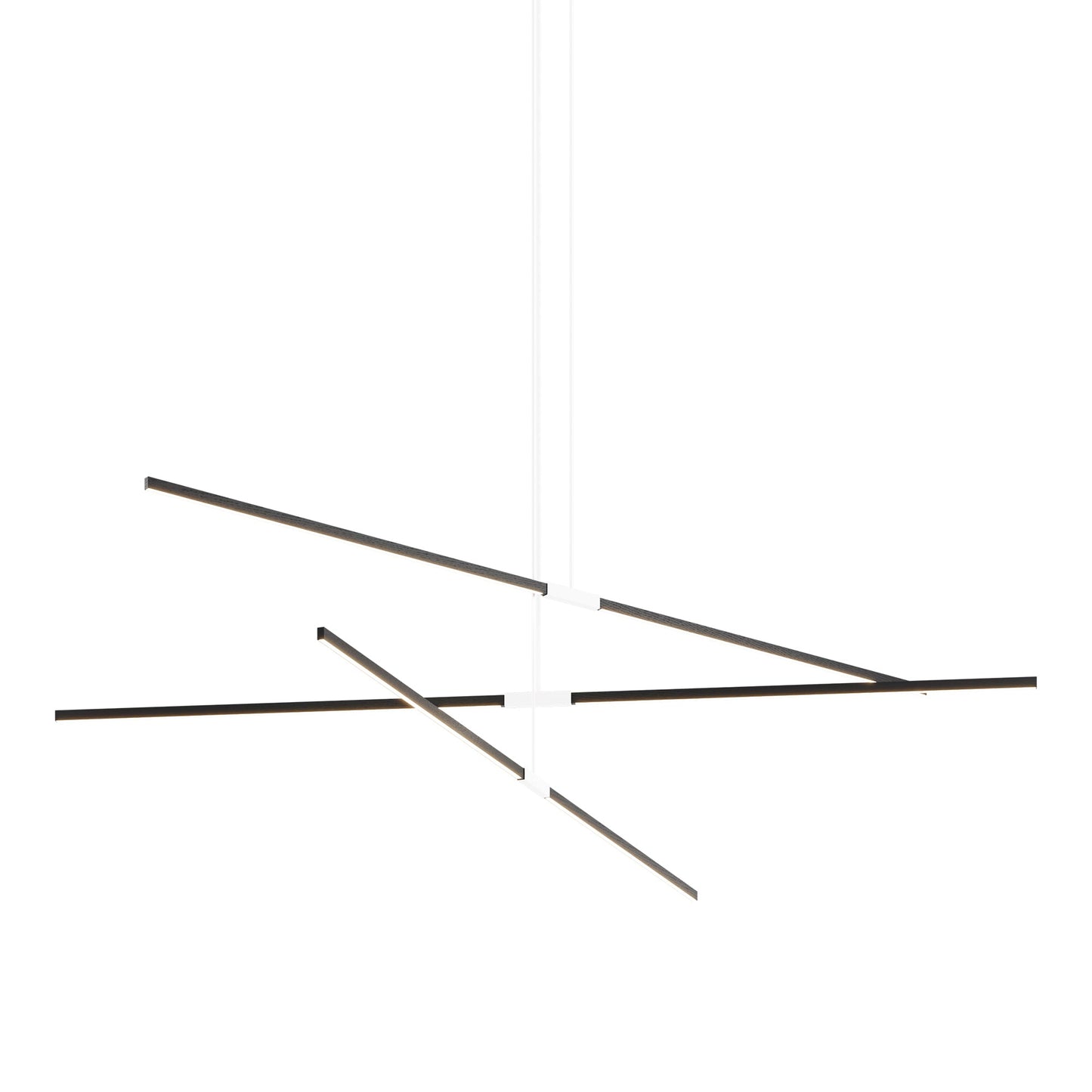 Stickbulb 10ft Multi Light Linear LED Pendant Light in Ebonized Oak/White.