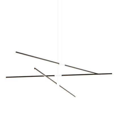 Stickbulb 10ft Multi Light Linear LED Pendant Light in Ebonized Oak/White.