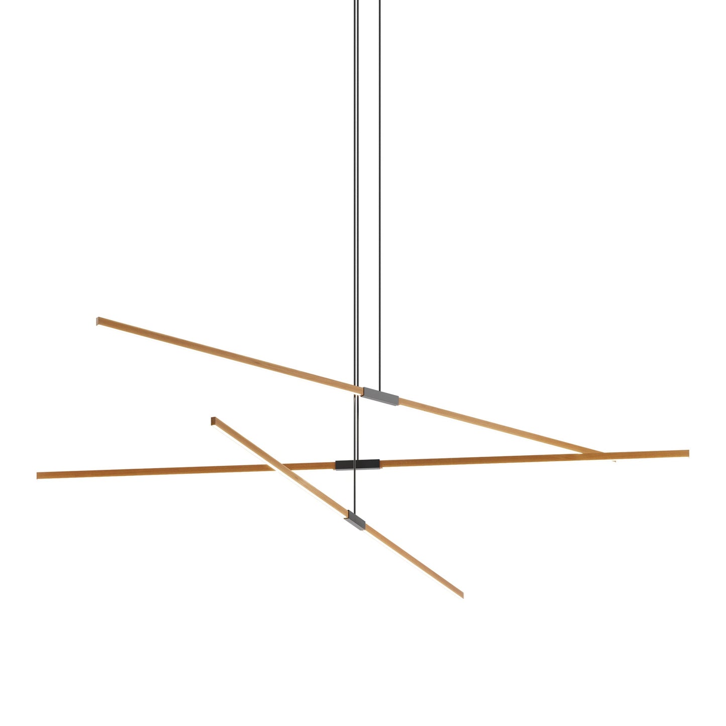 Stickbulb 10ft Multi Light Linear LED Pendant Light in Heart Pine (Reclaimed)/Blackened.