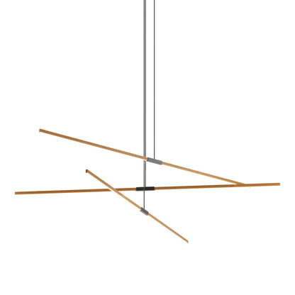 Stickbulb 10ft Multi Light Linear LED Pendant Light in Heart Pine (Reclaimed)/Blackened.