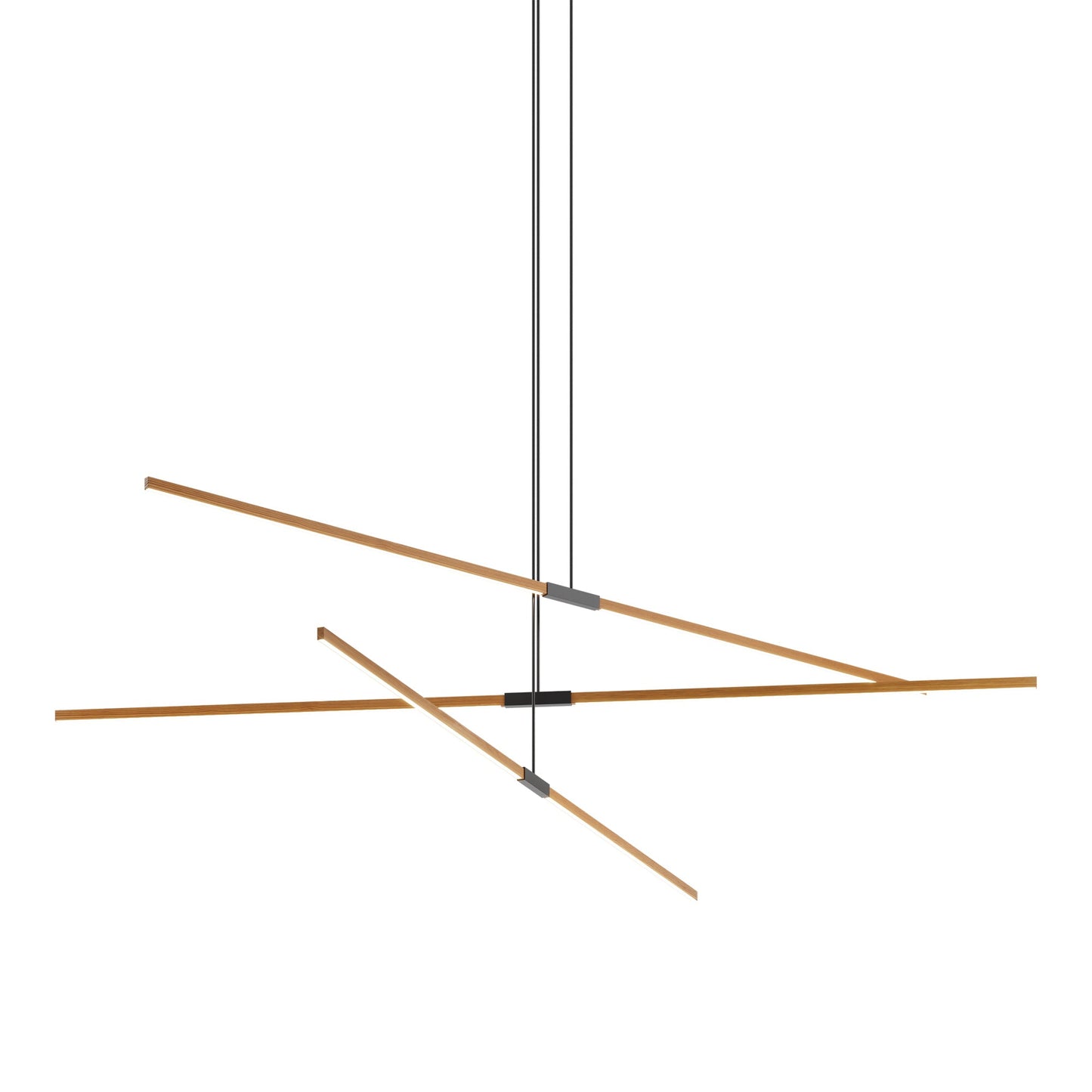 Stickbulb 10ft Multi Light Linear LED Pendant Light in Heart Pine (Reclaimed)/Matte Black.