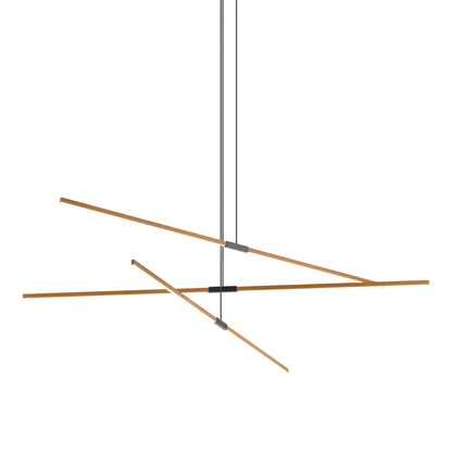 Stickbulb 10ft Multi Light Linear LED Pendant Light in Heart Pine (Reclaimed)/Matte Black.