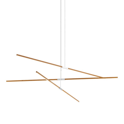 Stickbulb 10ft Multi Light Linear LED Pendant Light in Heart Pine (Reclaimed)/Polished Nickel.