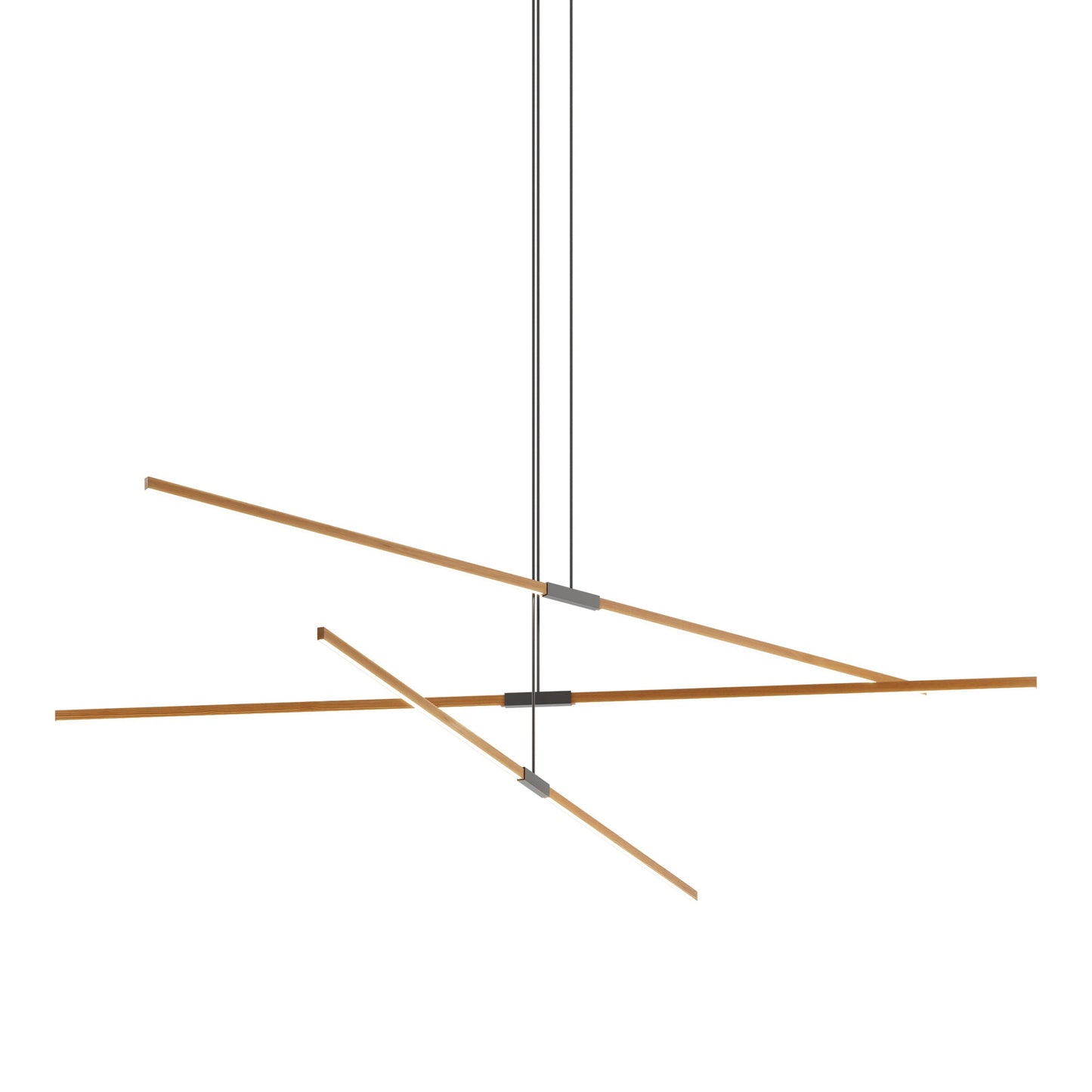 Stickbulb 10ft Multi Light Linear LED Pendant Light in Heart Pine (Reclaimed)/Slate Grey.