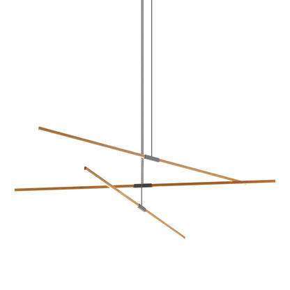 Stickbulb 10ft Multi Light Linear LED Pendant Light in Heart Pine (Reclaimed)/Slate Grey.
