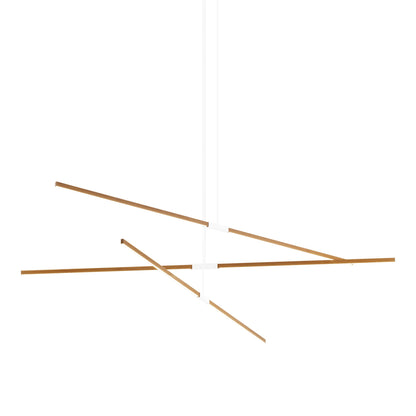 Stickbulb 10ft Multi Light Linear LED Pendant Light in Heart Pine (Reclaimed)/White.