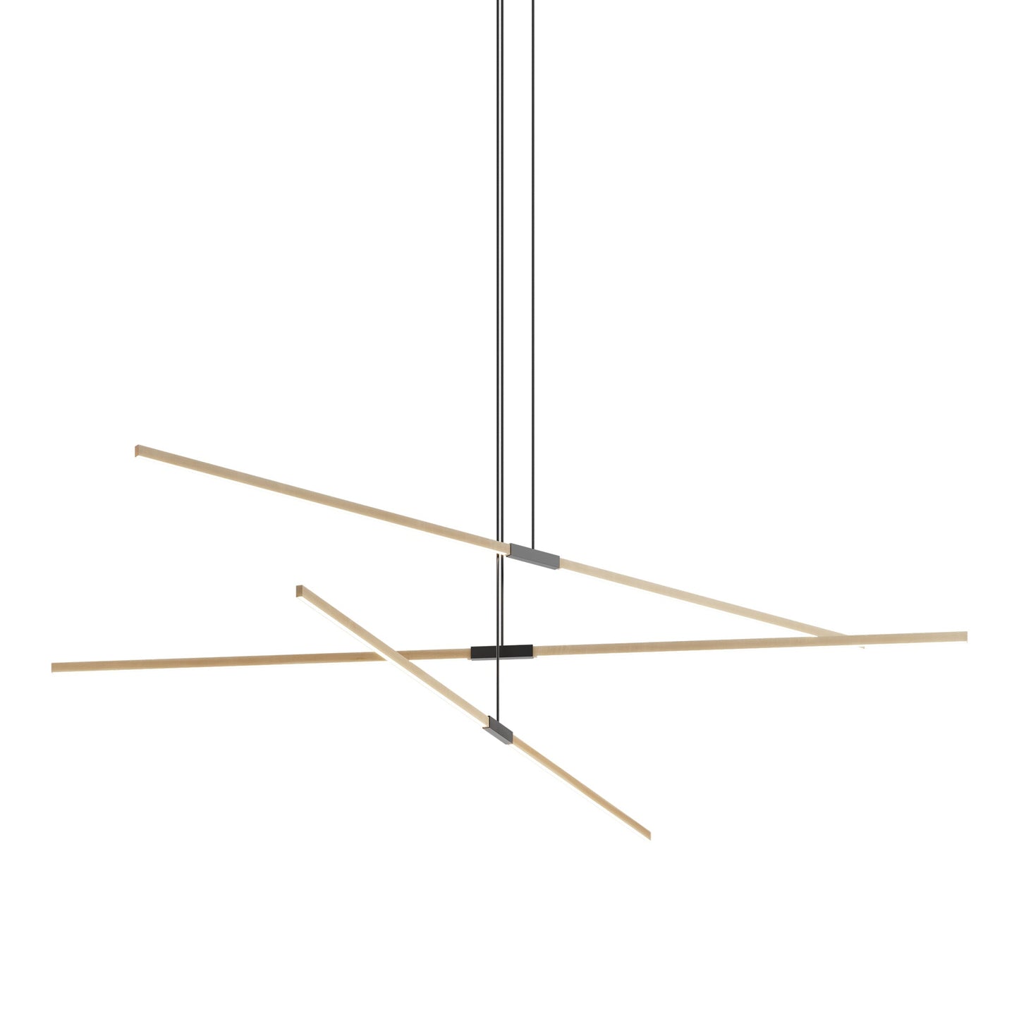 Stickbulb 10ft Multi Light Linear LED Pendant Light in Maple/Blackened.