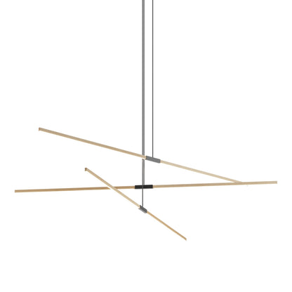 Stickbulb 10ft Multi Light Linear LED Pendant Light in Maple/Blackened.