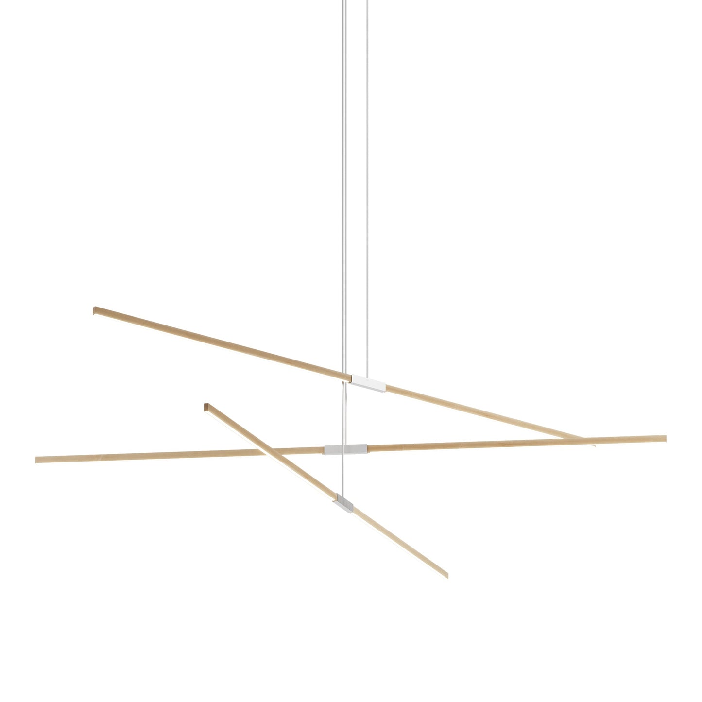 Stickbulb 10ft Multi Light Linear LED Pendant Light in Maple/Brushed Nickel.