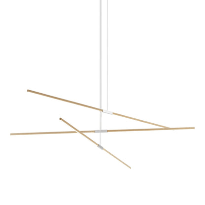 Stickbulb 10ft Multi Light Linear LED Pendant Light in Maple/Brushed Nickel.