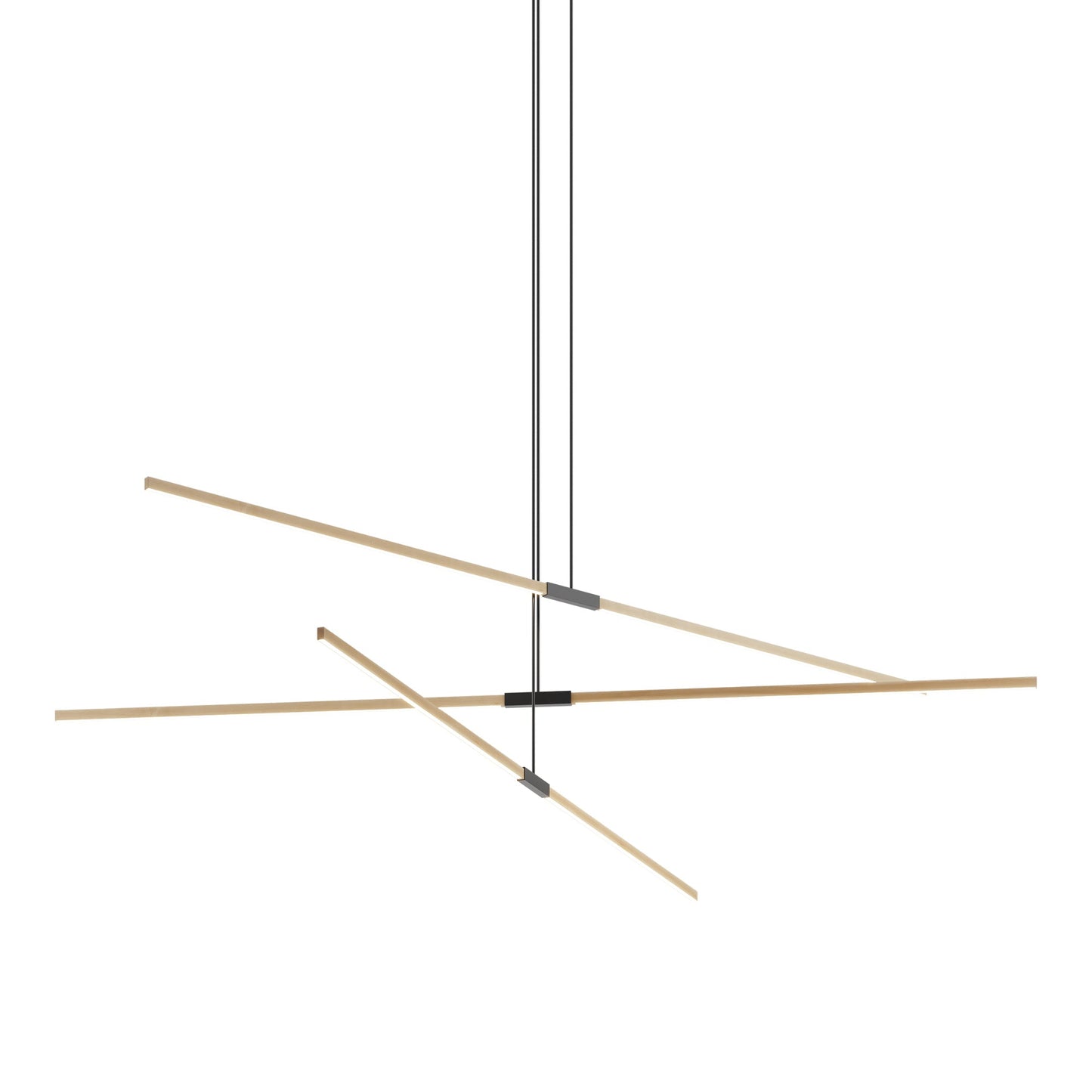 Stickbulb 10ft Multi Light Linear LED Pendant Light in Maple/Matte Black.