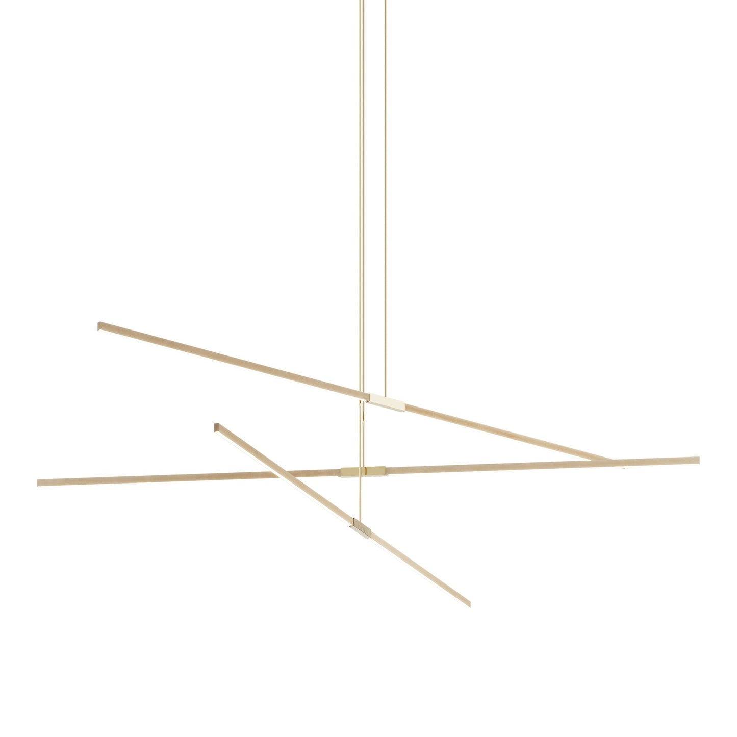 Stickbulb 10ft Multi Light Linear LED Pendant Light in Maple/Polished Brass.