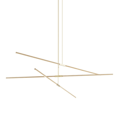 Stickbulb 10ft Multi Light Linear LED Pendant Light in Maple/Polished Brass.