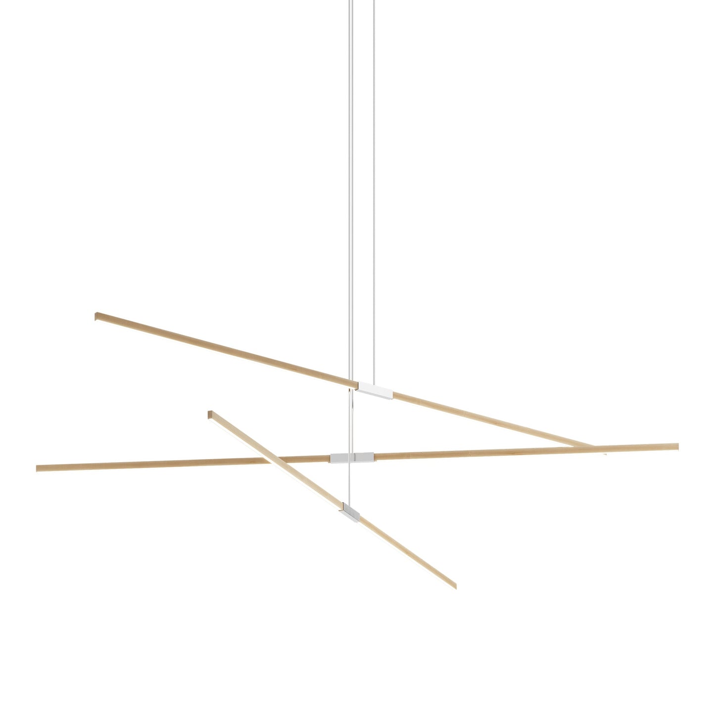 Stickbulb 10ft Multi Light Linear LED Pendant Light in Maple/Polished Nickel.