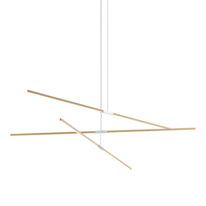 Stickbulb 10ft Multi Light Linear LED Pendant Light in Maple/Polished Nickel.