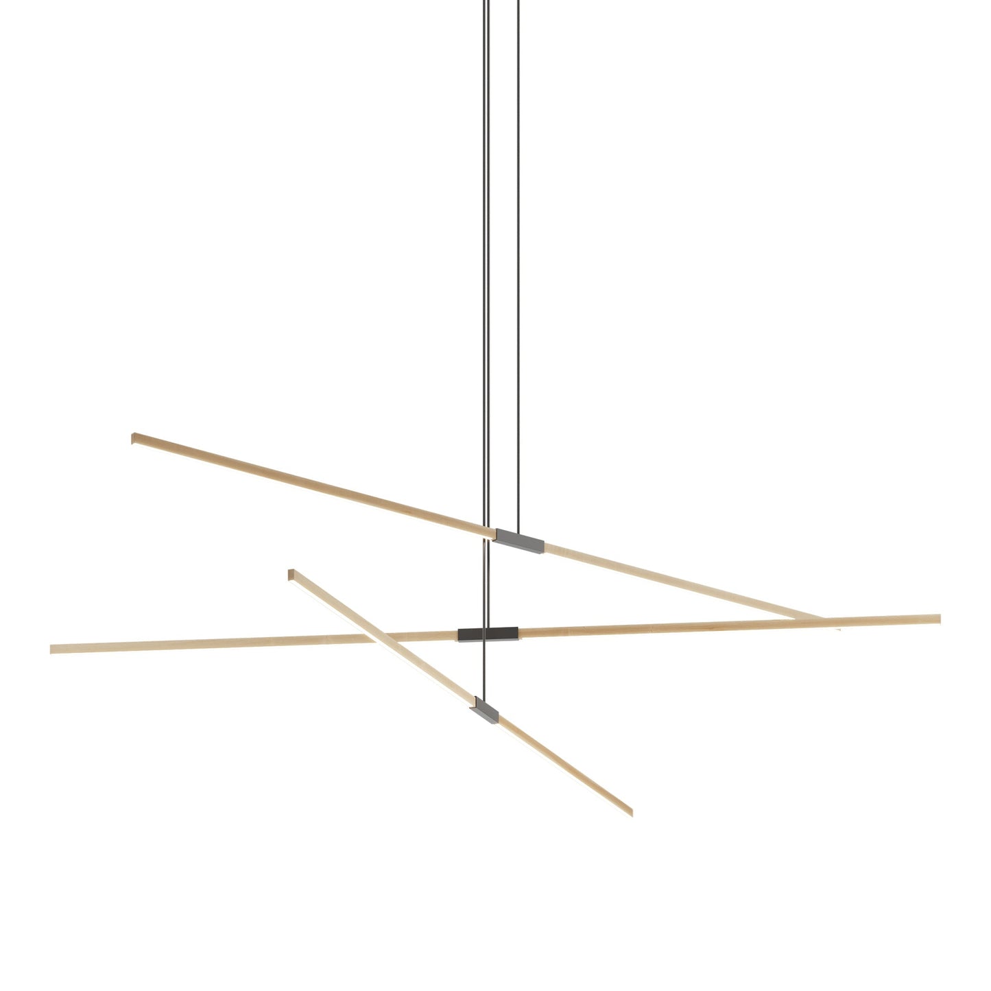 Stickbulb 10ft Multi Light Linear LED Pendant Light in Maple/Slate Grey.