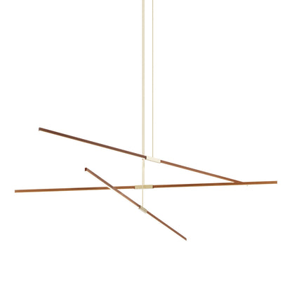 Stickbulb 10ft Multi Light Linear LED Pendant Light in Water Tower Redwood/Brushed Brass.