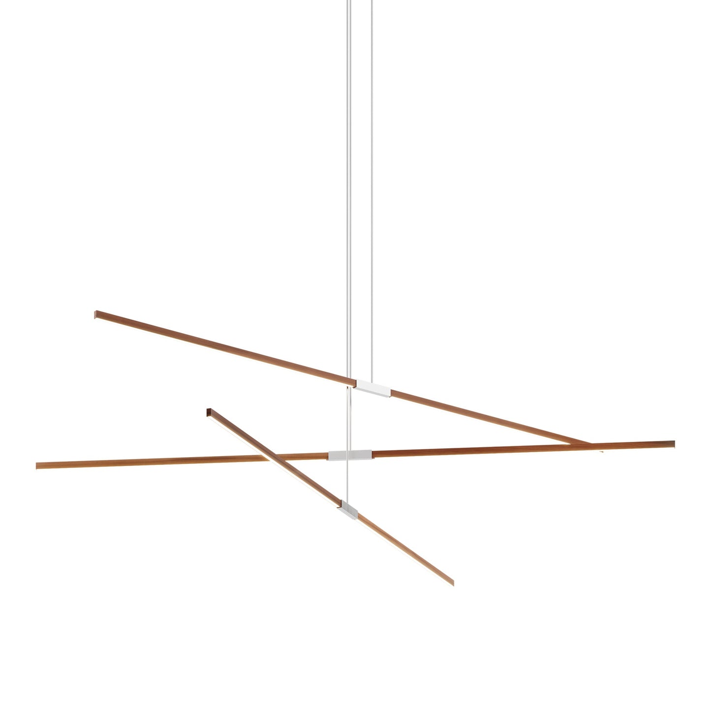 Stickbulb 10ft Multi Light Linear LED Pendant Light in Water Tower Redwood/Brushed Nickel.