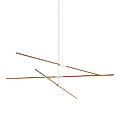 Stickbulb 10ft Multi Light Linear LED Pendant Light in Water Tower Redwood/Brushed Nickel.