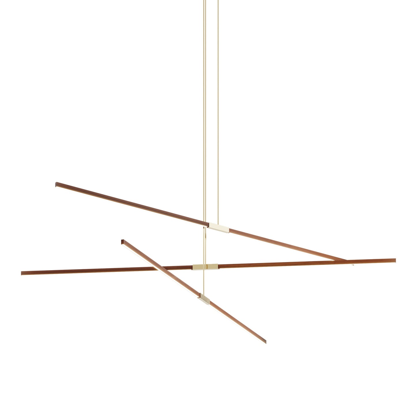 Stickbulb 10ft Multi Light Linear LED Pendant Light in Water Tower Redwood/Polished Brass.