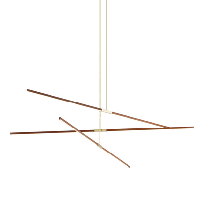 Stickbulb 10ft Multi Light Linear LED Pendant Light in Water Tower Redwood/Polished Brass.