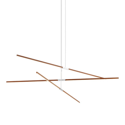 Stickbulb 10ft Multi Light Linear LED Pendant Light in Water Tower Redwood/Polished Nickel.