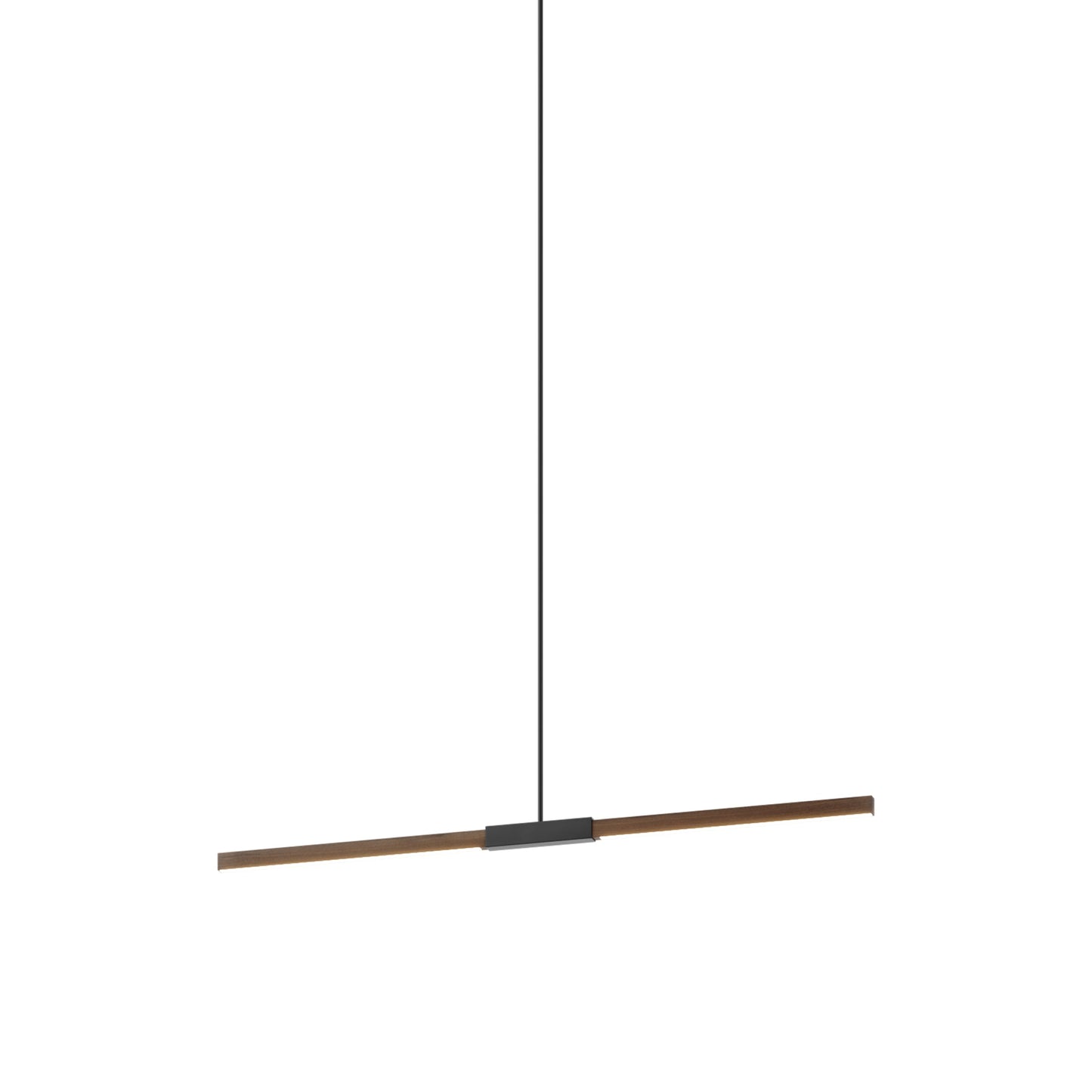 Stickbulb 4ft Linear LED Pendant Light in American Walnut/Blackened.