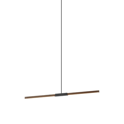 Stickbulb 4ft Linear LED Pendant Light in American Walnut/Blackened.