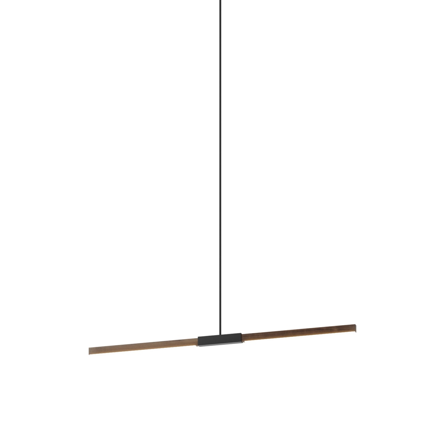 Stickbulb 4ft Linear LED Pendant Light in American Walnut/Matte Black.