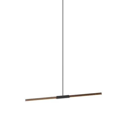 Stickbulb 4ft Linear LED Pendant Light in American Walnut/Matte Black.