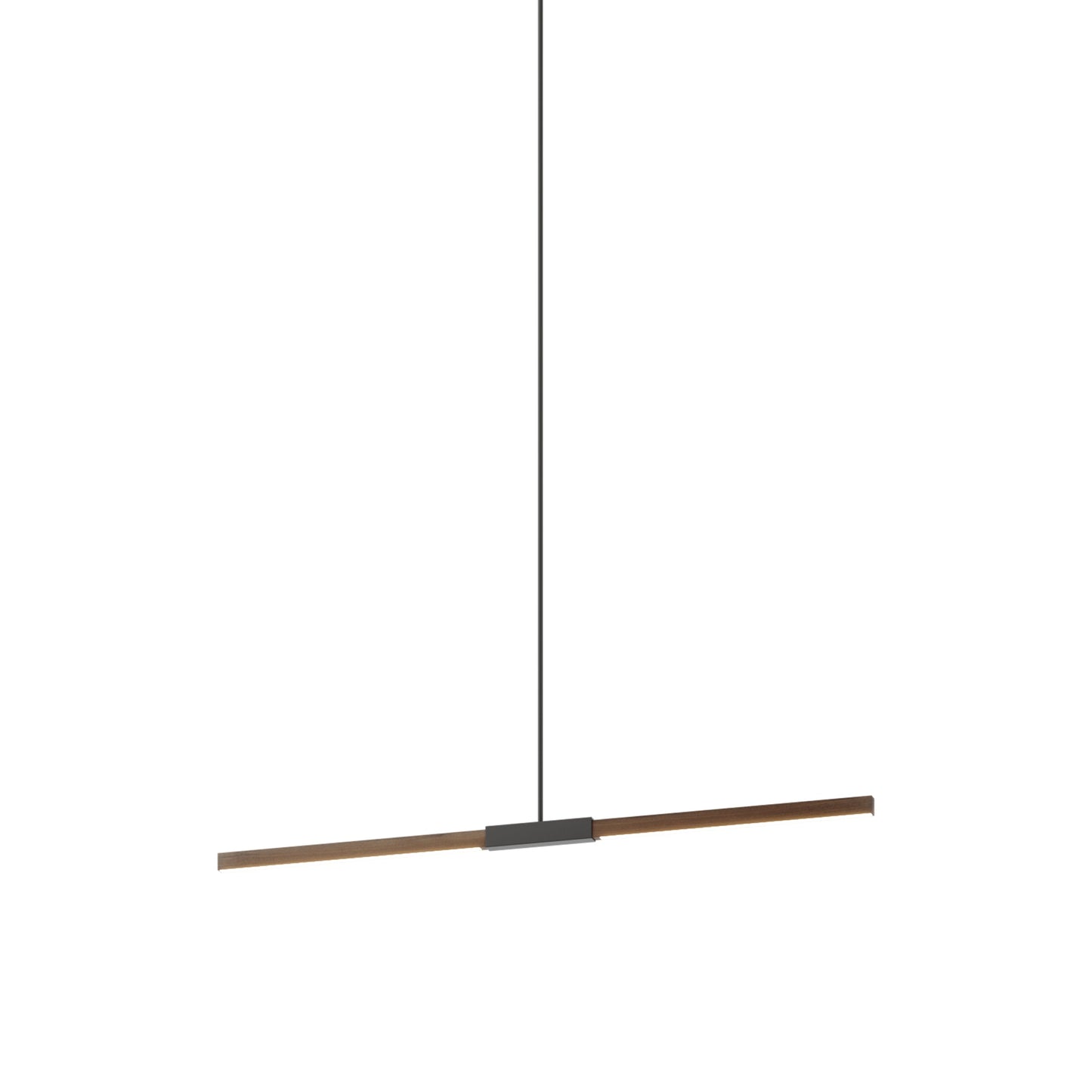 Stickbulb 4ft Linear LED Pendant Light in American Walnut/Slate Grey.