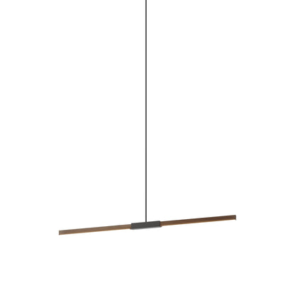 Stickbulb 4ft Linear LED Pendant Light in American Walnut/Slate Grey.