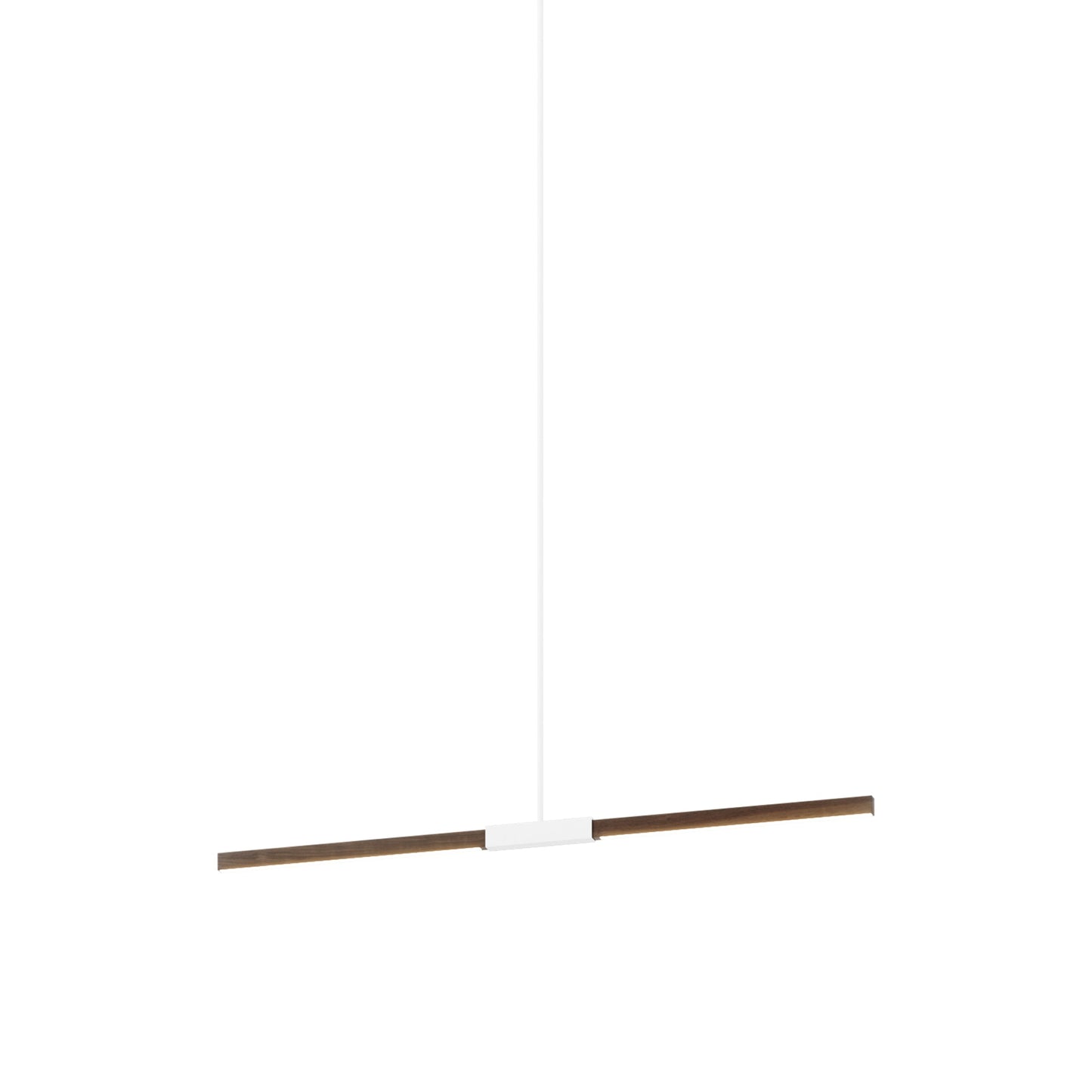 Stickbulb 4ft Linear LED Pendant Light in American Walnut/White.