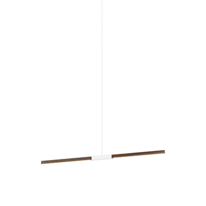 Stickbulb 4ft Linear LED Pendant Light in American Walnut/White.