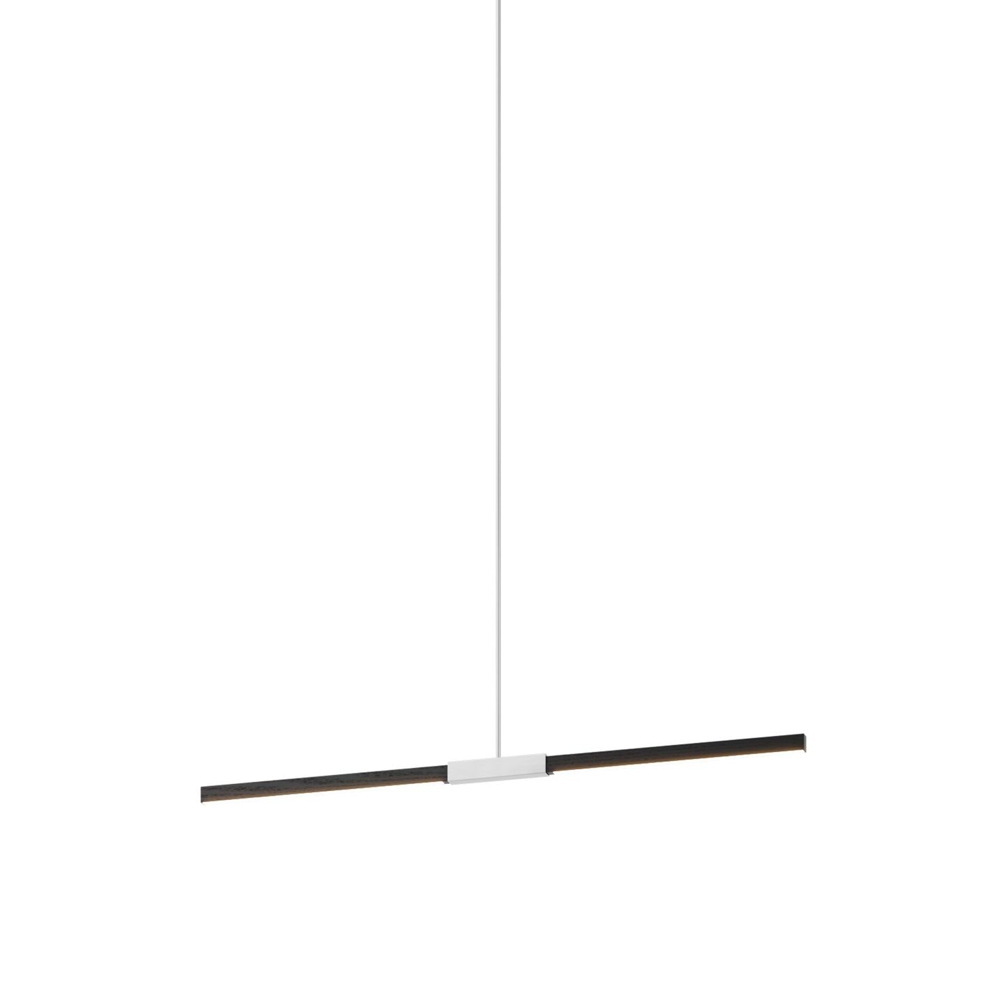 Stickbulb 4ft Linear LED Pendant Light in Ebonized Oak/Brushed Nickel.