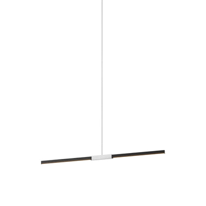 Stickbulb 4ft Linear LED Pendant Light in Ebonized Oak/Brushed Nickel.